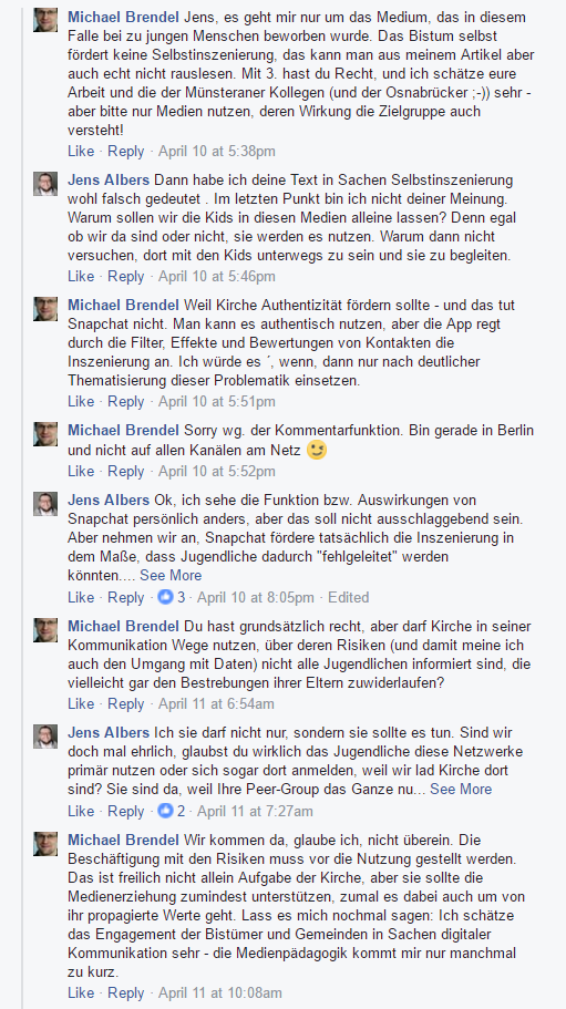 Screenshot Facebookdiskussion